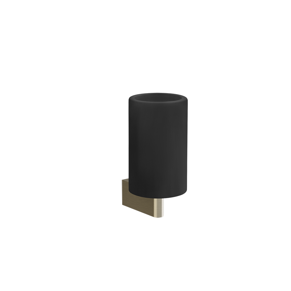 Bicchiere portaspazzolini a muro nero brass brushed pvd 66408 Gessi