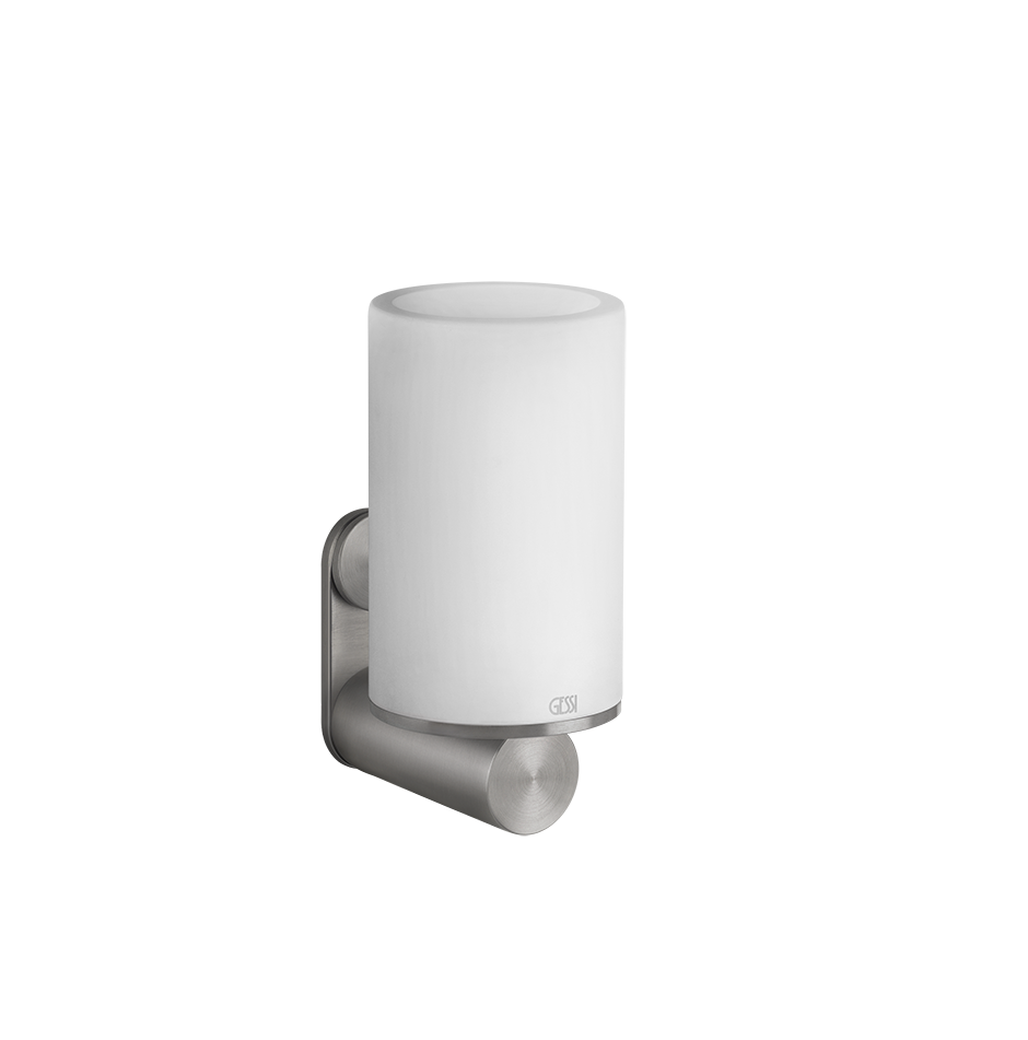 Bicchiere portaspazzolini a parete bianco steel brushed 54707 gessi