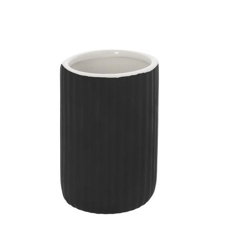 Bicchiere portaspazzolini da appoggio in ceramica nero color