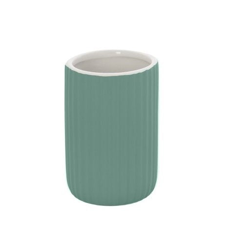 Bicchiere portaspazzolini da appoggio in ceramica verde color