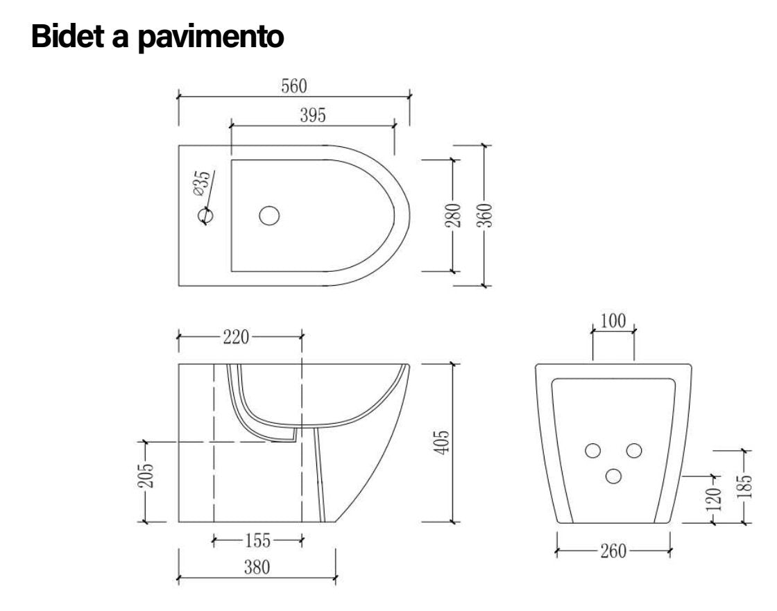 Sanitari filomuro ceramica vaso e bidet con sedile chiusura Bianco ambientato su piano bagno con accessori - Exagonshop