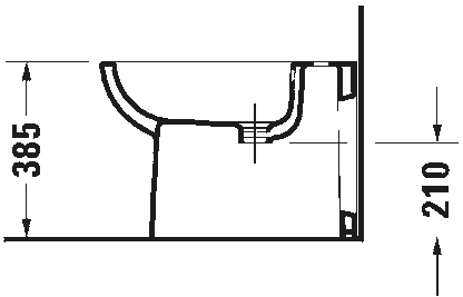Bidet filo muro Monoforo Con Troppo Pieno Bianco rubinetto non incluso D-code 22411000002 Duravit