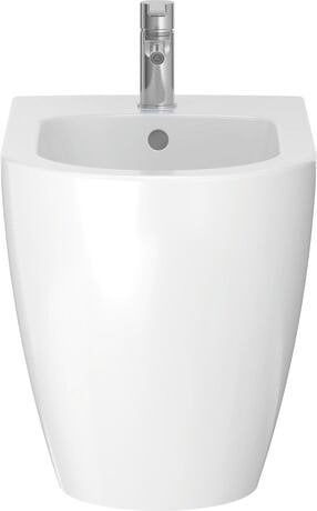 Bidet filo parete 37x60 a Pavimento Bianco senza, vista frontale su sfondo bianco