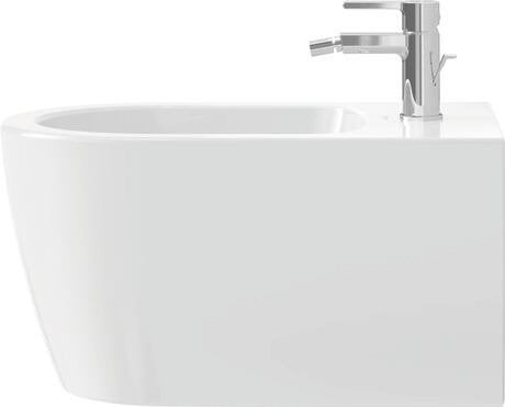 Bidet filo parete 37x60 a Pavimento Bianco senza visto dall'alto con scarico e interno visibili