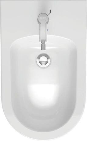 Bidet filo parete 37x60 a Pavimento Bianco senza, vista laterale del profilo e della forma