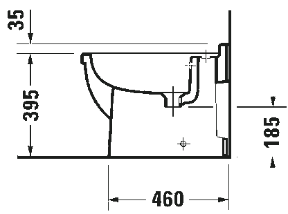 Bidet Monoforo Con Troppo Pieno 36x56 Bianco Starck3 223010 Duravit