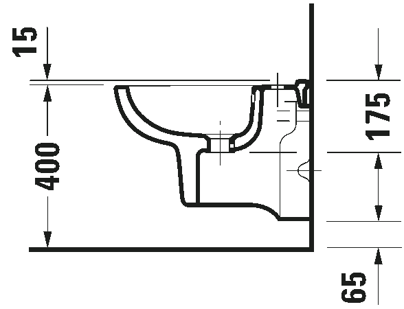 Bidet sospeso 35x48 Compact Monoforo Bianco D-Code Duravit ambientato su piano bagno con accessori