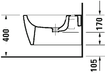 Bidet Sospeso 37x57 senza rubinetteria Bianco Duravit Me By Starck 2288150000