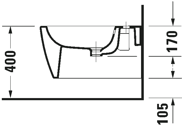 Bidet Sospeso 37x57 senza rubinetteria Bianco Duravit Me By ambientato su piano bagno con accessori