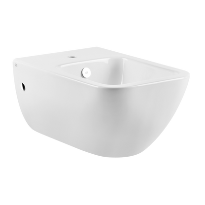 Bidet sospeso con troppopieno con coperchio cromo in ceramica bianco lucido 39115 gessi