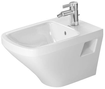 Bidet Sospeso Monoforo Bianco lucido Durastyle Duravit ambientato su piano bagno con accessori