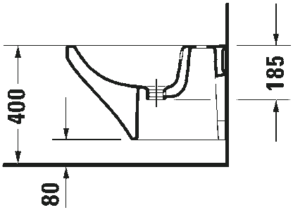 Bidet Sospeso Monoforo Bianco lucido Durastyle 2282150000 Duravit