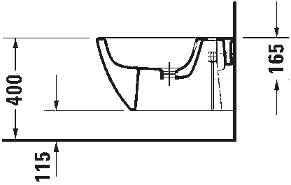 Bidet Sospeso Monoforo con fissaggi Bianco Happy D2 2258150000 Duravit