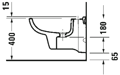 Bidet Sospeso Monoforo Con Troppopieno 355x545 senza rubinetteria Bianco D-Code 2257150000 Duravit