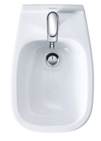 Bidet Sospeso Monoforo Con Troppopieno 355x545 senza, vista frontale su sfondo bianco