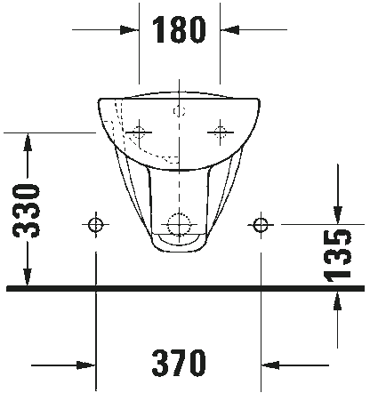 Bidet Sospeso Monoforo Con Troppopieno 355x545 senza rubinetteria Bianco D-Code 2257150000 Duravit