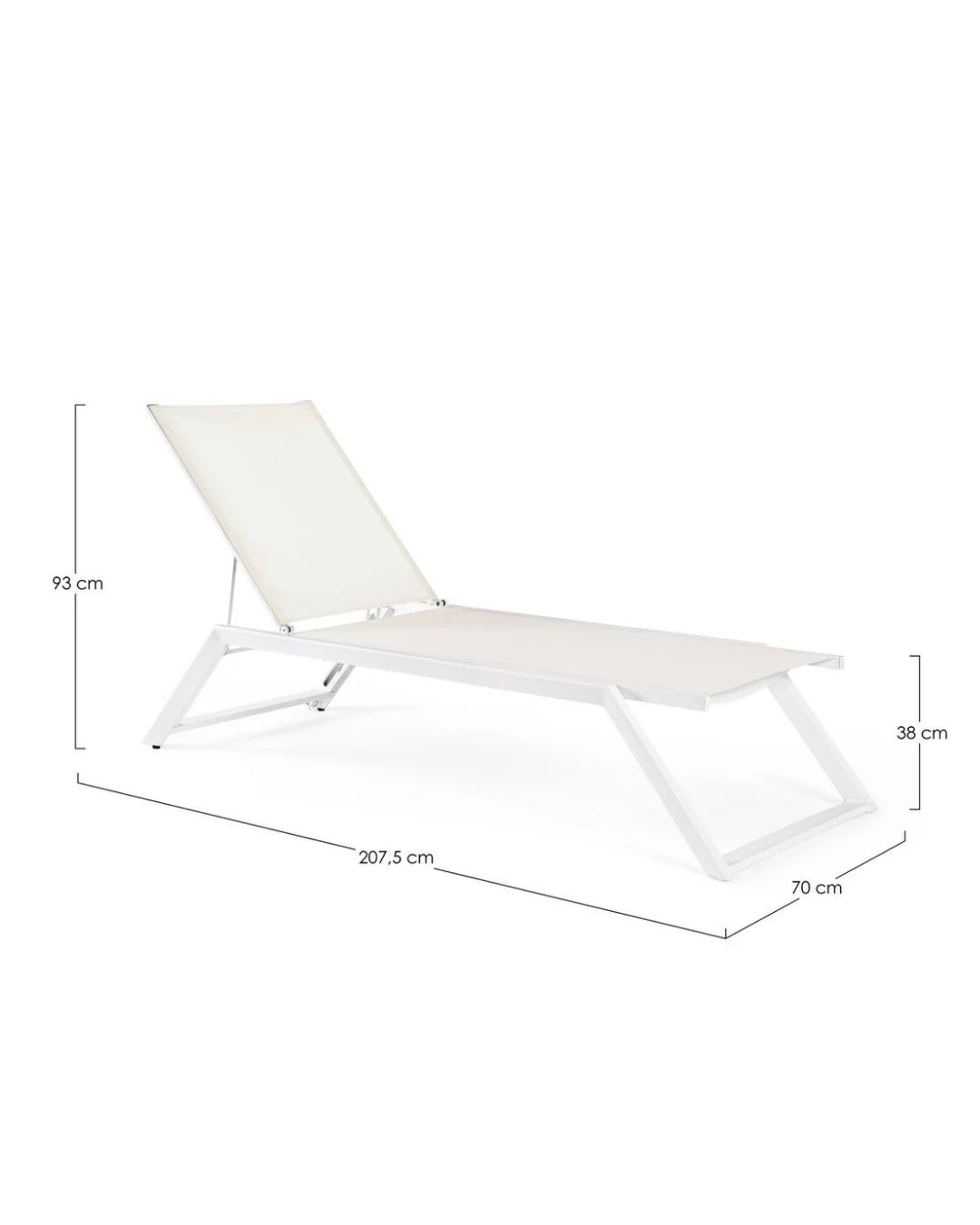 Andrea bizzotto Kaylan lettino sdraio con ruote bianco 0663315