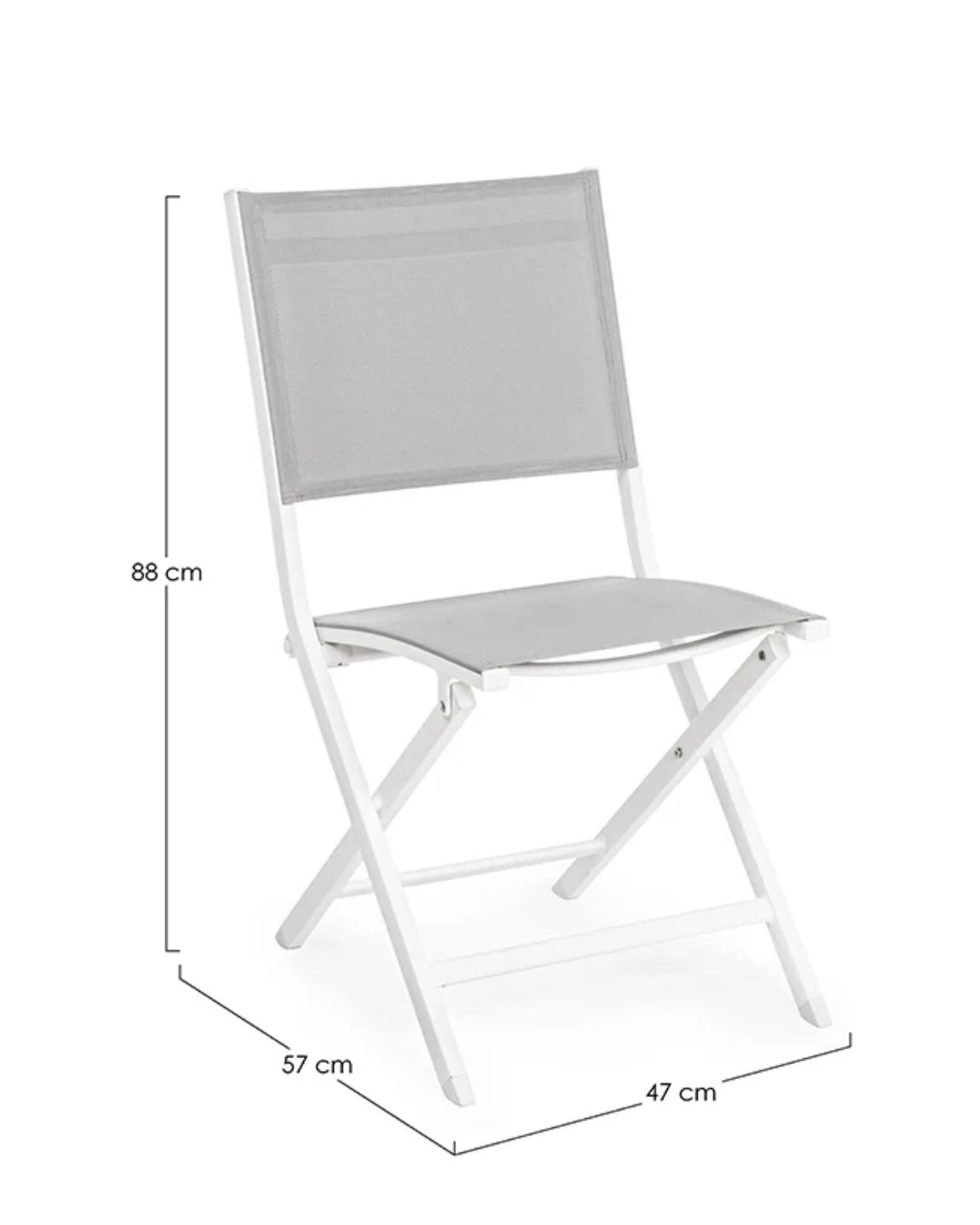 Sedia pieghevole Elin da giardino in alluminio bianco Andrea Bizzotto