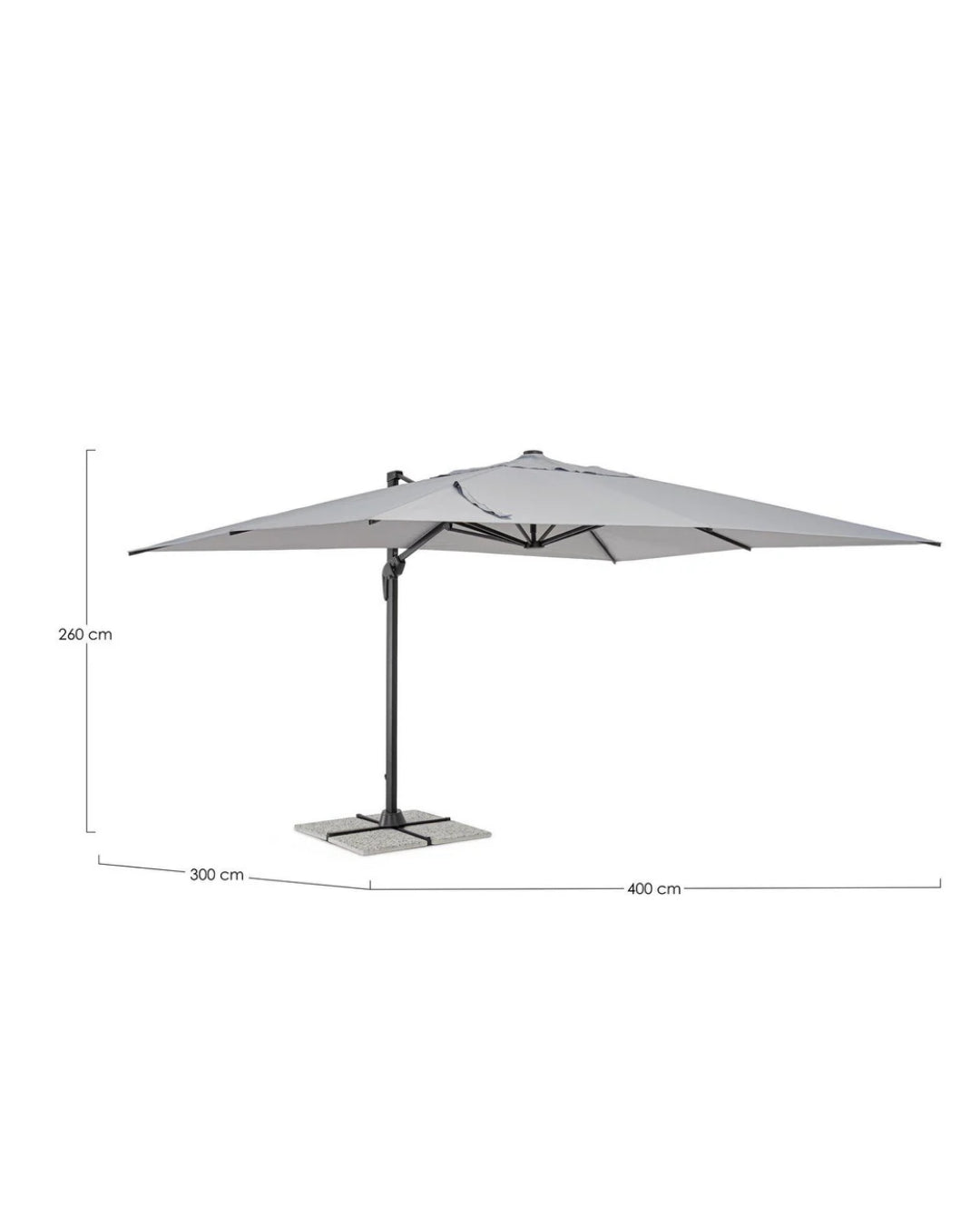 Andrea Bizzotto Vega 3x4 ombrellone grigio senza marmette 0795866