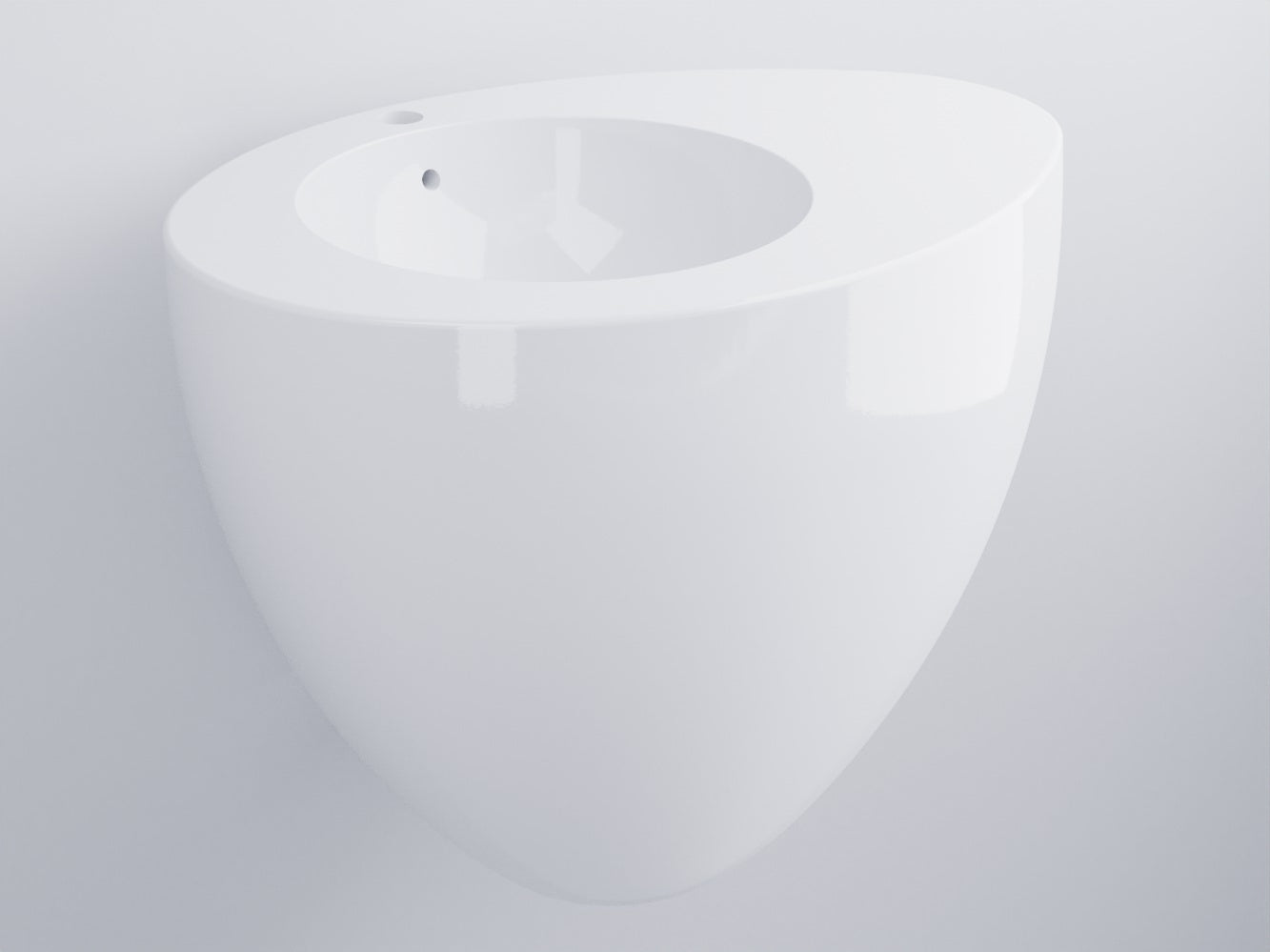 Cielo Le Giare lavabo 70x56 sospeso con troppopieno in Bianco Glossy in ceramica e lucido ambientato su piano bagno con...