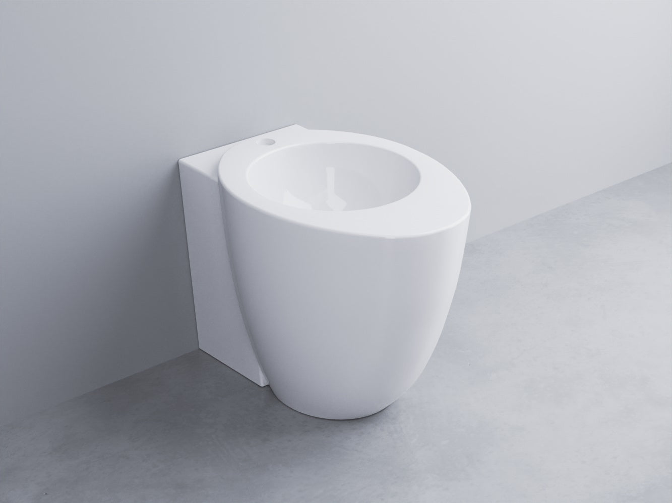 Cielo Le Giare bidet monoforo a pavimento con fissaggi Bianca Lucida in ceramica e lucido ambientato su piano bagno con...