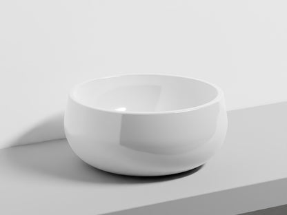 Cielo Tino bacinella 43 cm lavabo da appoggio senza troppopieno in ceramica bianco lucido