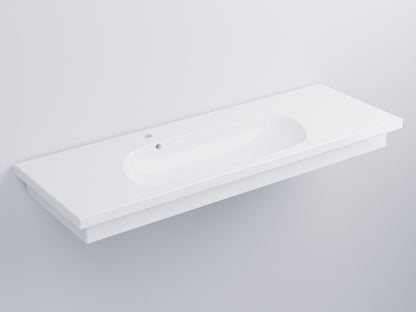 Cielo Enjoy Lavabo 140x48 Sospeso O Da Appoggio Con Piletta Click Clack In Ceramica bianco lucido