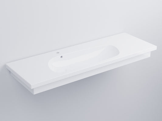 Cielo Enjoy Lavabo 140x48 Sospeso O Da Appoggio Con Piletta Click Clack In Ceramica bianco lucido
