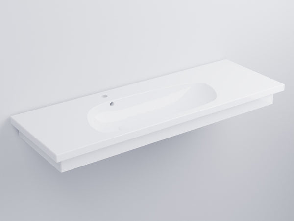Cielo Enjoy Lavabo 140x48 Sospeso O Da Appoggio Con Piletta Click Clack In Ceramica bianco lucido