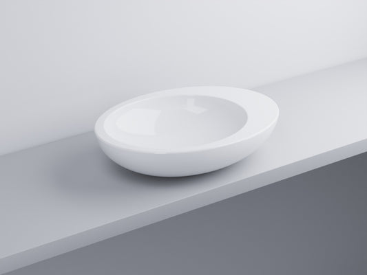 Cielo Le Giare lavabo da appoggio 60x45 senza troppopieno bianco lucido