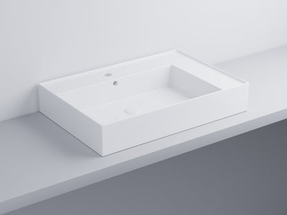 Cielo Enjoy Lavabo 70x48 Sospeso O Da Appoggio Rettangolare Con Troppopieno Bianco lucido