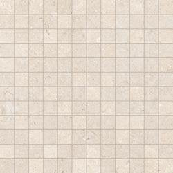 Rivestimento decoro mosaico 30x30 in pasta bianca 10mm, superficie e texture ravvicinata del gres