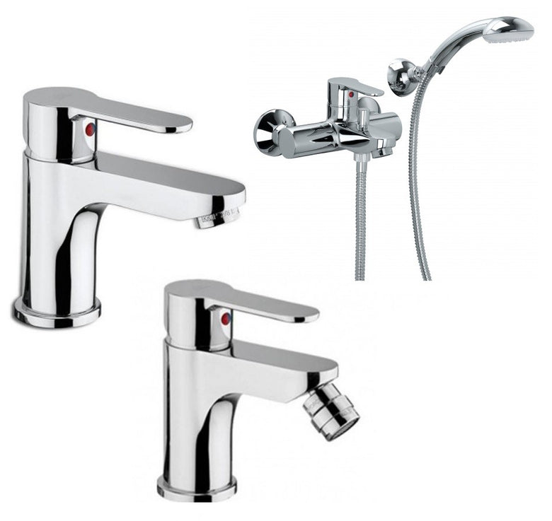 Paffoni Blu set Miscelatori Lavabo Bidet E Vasca Cromo, vista laterale dello spessore e del bordo