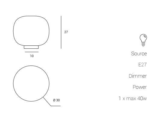 Bombo Miloox Lampada da tavolo in vetro soffiato bianco, particolare del diffusore luminoso