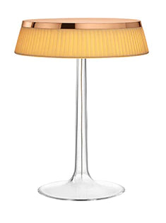 Flos Bon Jour Lampada Da Tavolo 41 cm a luce diffusa rame con corona in tessuto