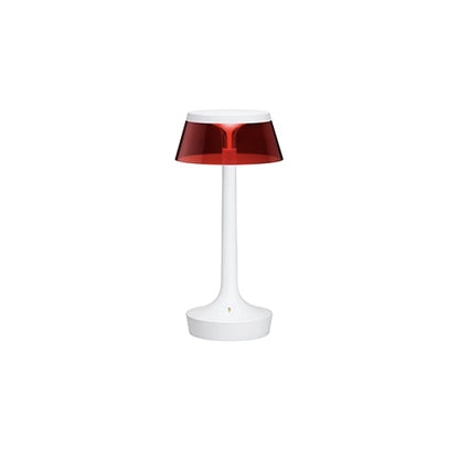 FLOS Bon Jour Unplugged Lampada da tavolo Ricaricabile bianca/corona rossa