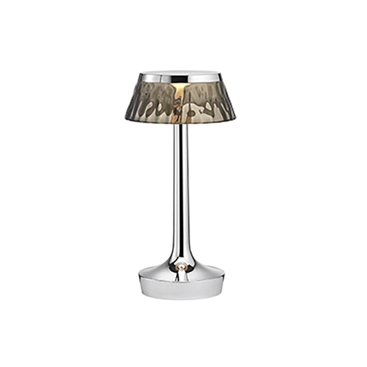 FLOS Bon Jour Unplugged Lampada da tavolo Ricaricabile cromo/corona fume