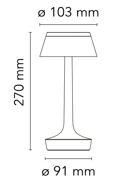 FLOS Bon Jour Unplugged Lampada da tavolo Ricaricabile rame spenta, dettaglio del corpo lampada e dei materiali