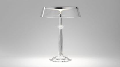 Flos Bon Jour Versailles Lampada da tavolo a luce diffusa cromo con Corona Trasparente