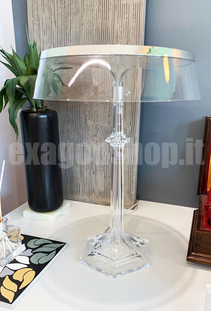 Flos Bon Jour Versailles Lampada da tavolo a luce diffusa cromo con Corona Trasparente