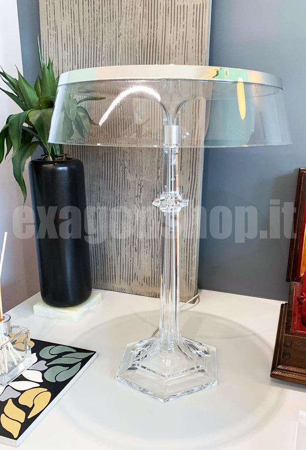 Flos Bon Jour Versailles Lampada da tavolo a luce diffusa cromo con Corona Trasparente