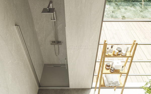 Box doccia 100 cm a nicchia vetro temperato 6 mm 195 H cromo Linje