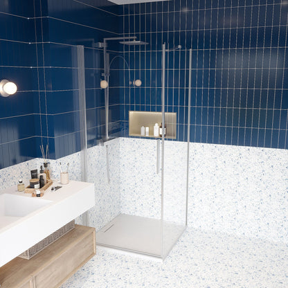 Box doccia 100x90 a battente vetro temperato 6 mm 195 H cromo Linje
