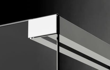 Novellini Opera Box doccia 140x80 uno scorrevole H 200 vetro 8 mm profilo bianco opaco