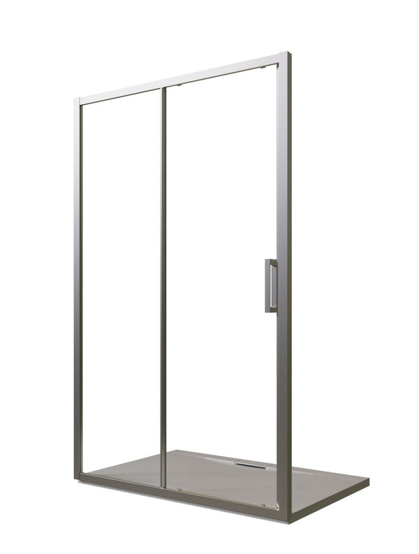 Box doccia 160 cm nicchia anta scorrevole reversibile vetro temperato trasparente H 195 profilo cromo Marsiglia