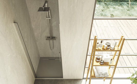 Box doccia 70 cm a nicchia vetro temperato 6 mm 195 H cromo Linje