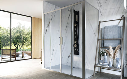 Box doccia 70x140 Marsiglia due scorrevoli reversibile H 195 cromo