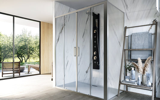 Box doccia 70x160 Marsiglia due scorrevoli reversibile H 195 cromo