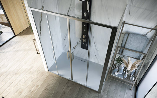 Box doccia 70x160 scorrevole reversibile vetro temperato trasparente H 195 cromo Marsiglia