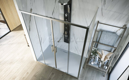 Box doccia 80x160 Marsiglia doppio scorrevole reversibile trasparente H 195 cromo